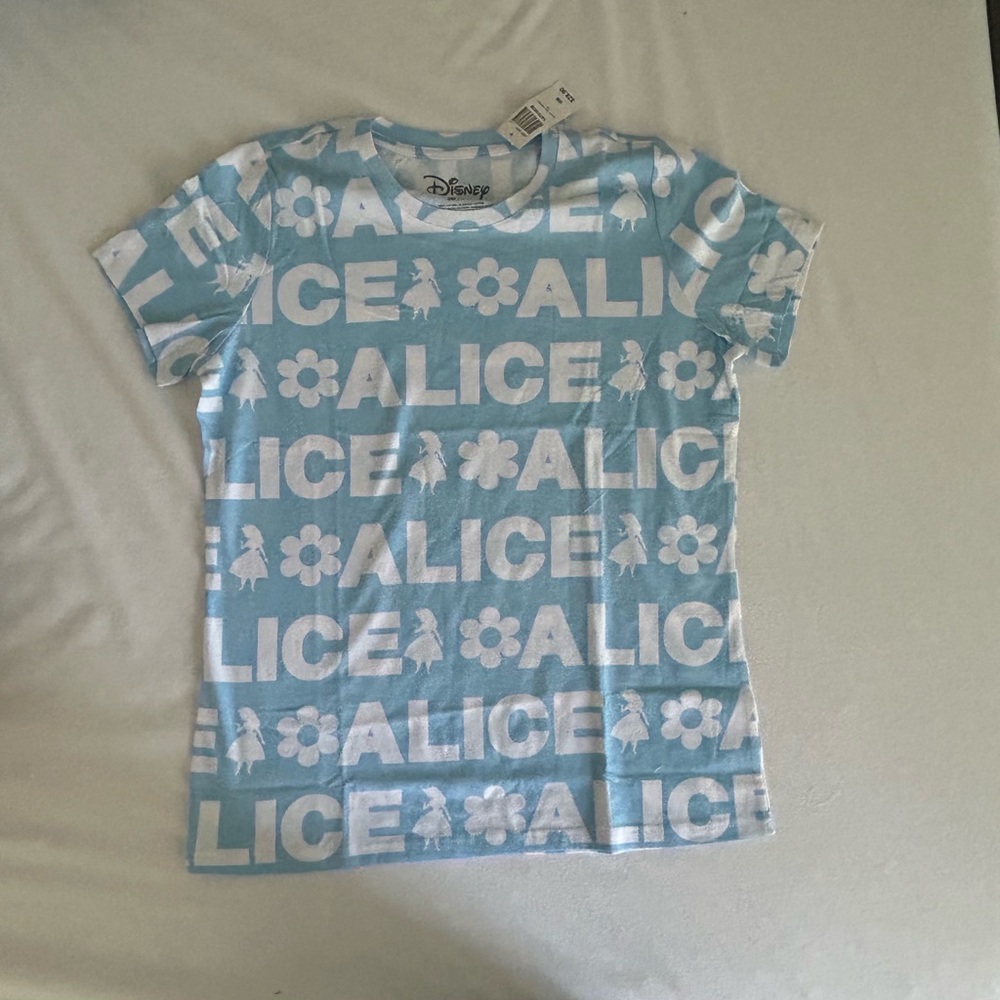 Disney Blue and White Short Sleeve Tee